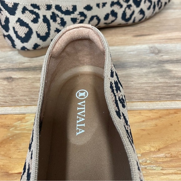 Vivaia Margot square toe V-cut ballet flats dark leopard women’s 9.5 - Picture 10 of 10
